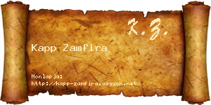 Kapp Zamfira névjegykártya